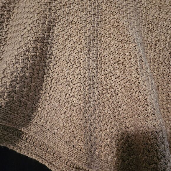 NWT J. Jill Women's Knit Tan Asymmetrical Poncho One Size Cotton Nylon Wool - Picture 5 of 5